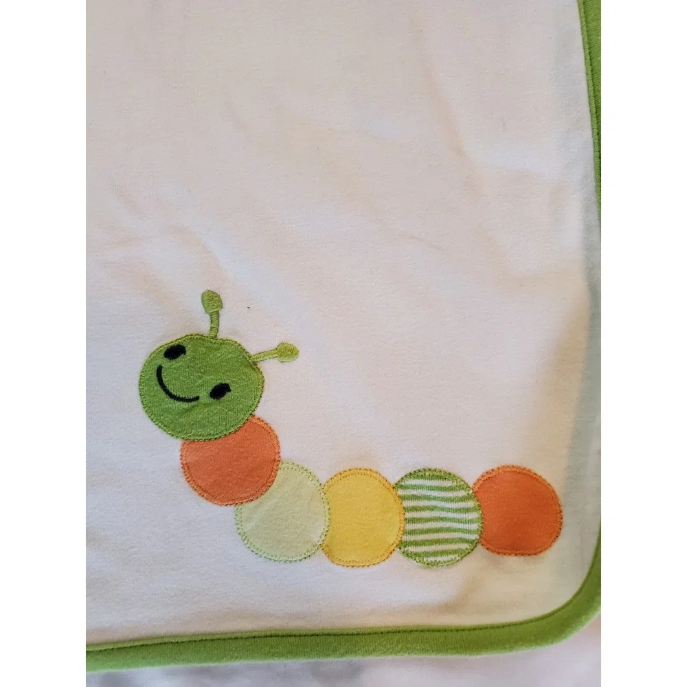 Gymboree Vintage‎ Baby Blanket Caterpillar Green Striped Rare